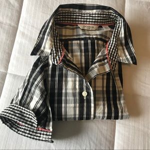 Liz Claiborne black & white plaid shirt size XL
